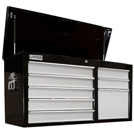 Urrea H-Series Top Chest/Cabinet, 8 Drawer, Black, Steel, 41 in W x 22 in D x 16 in H H41S8